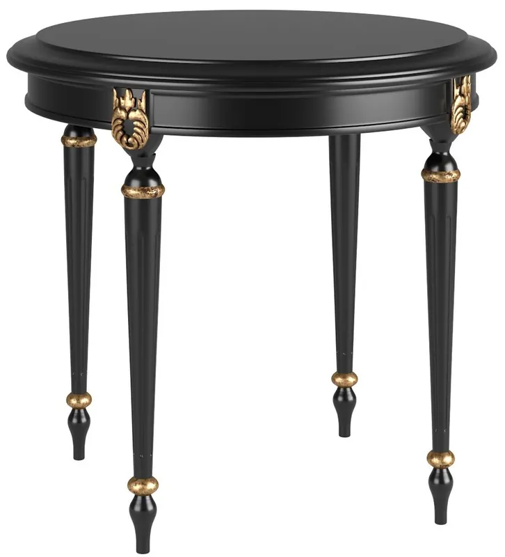 Casa Padrino mesa auxiliar barroco de lujo negro / oro antiguo Ø 60 x A. 60 cm - Mesa redonda noble en estilo barroco - Muebles de salón barrocos Jetzt Kaufen