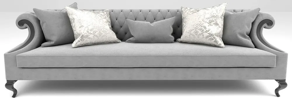 Casa Padrino sofá barroco de lujo gris / negro 260 x 100 x A. 82 cm - Muebles de salón en estilo barroco - Noble y Magnífico Preisknaller