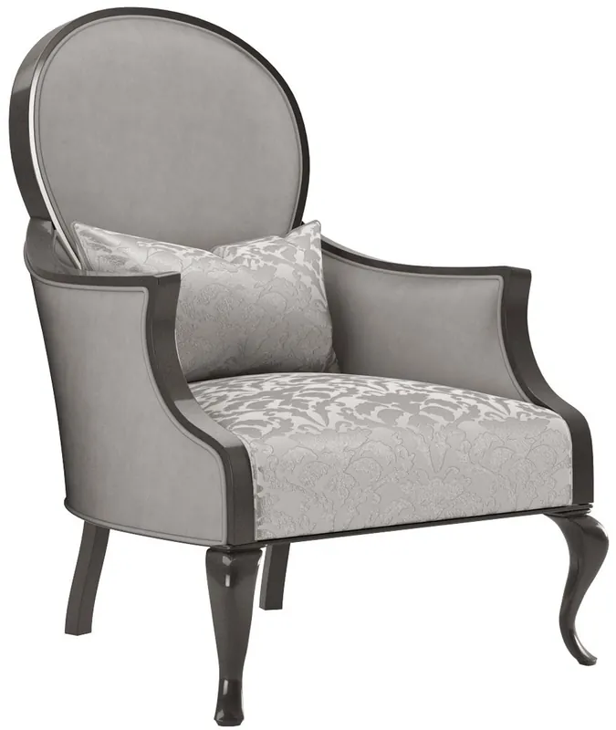 Günstig Casa Padrino sillón de salón barroco de lujo con elegante diseño plata / gris / negro 80 x 70 x A. 103 cm - Muebles de salón en estilo barroco