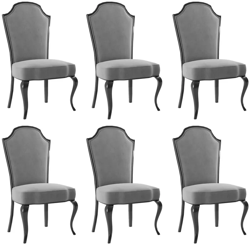 Beliebt Casa Padrino conjunto de sillas de comedor barroco de lujo gris / negro 55 x 53 x A. 113 cm - Conjunto de 6 sillas de cocina barroco - Muebles de comedor de estilo barroco