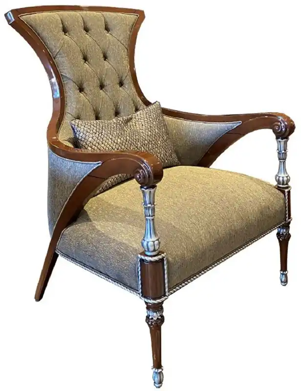 Solange Der Vorrat Reicht Casa Padrino sillón de salón barroco de lujo gris / marrón / plata 77 x 87 x A. 108 cm - Muebles de salón nobles en estilo barroco