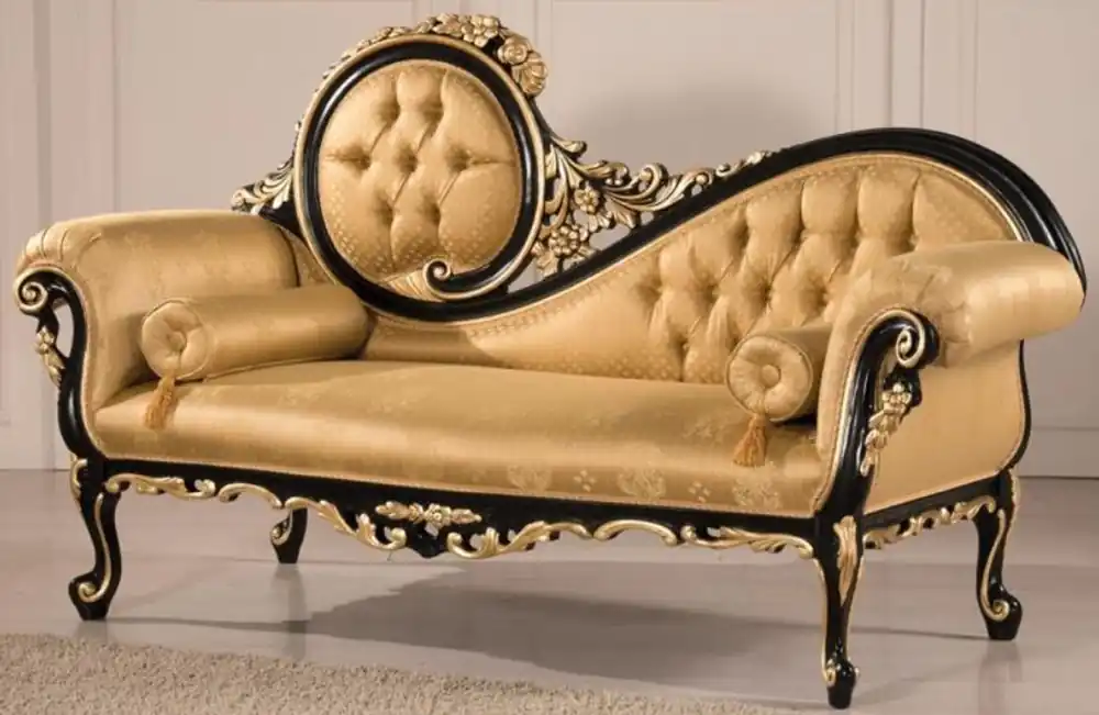 Neuheit Casa Padrino sofá barroco de lujo oro / negro 170 x 70 x A. 100 cm - Muebles de salón en estilo barroco - Noble y Magnífico