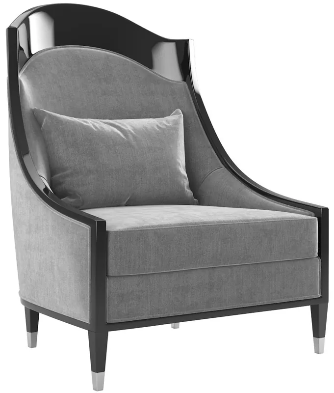 Casa Padrino sillón de salón Art Deco de lujo gris / negro / plata 80 x 85 x A. 110 cm - Calidad de Lujo - Muebles Art Deco Top-Seller