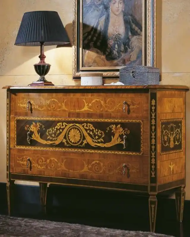 Casa Padrino cómoda barroco de lujo con 3 cajones marrón claro / negro / oro 125 x 50 x A. 96 cm - Calidad de Lujo - Muebles de Salón Nobles Barrocos Neue Kollektion