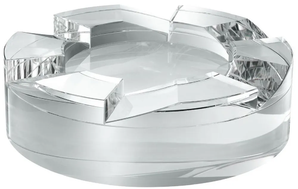 Casa Padrino cuenco de cristal de diseño Ø 24 x A. 7 cm - Cuenco Decorativo Redondo - Decoración de Escritorio - Calidad de Lujo Highlight