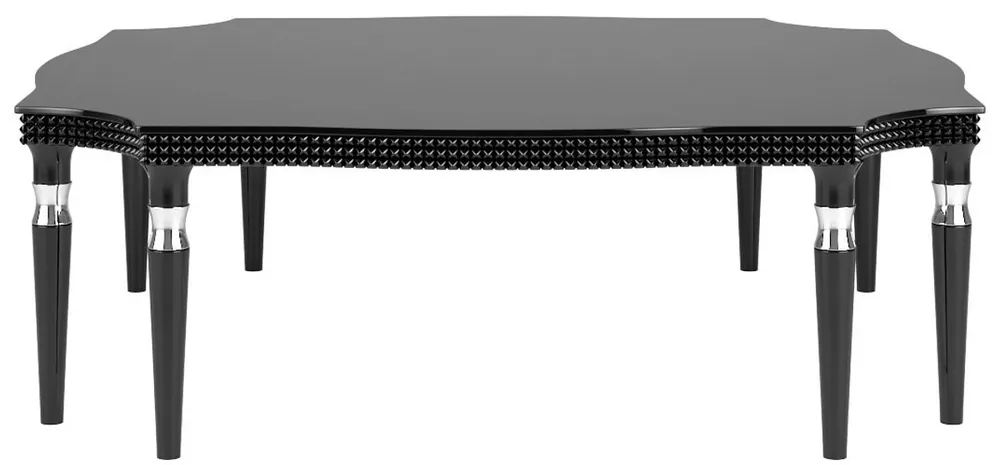Sichere Zahlung Casa Padrino mesa de centro Art Deco de lujo negro / plata 130 x 130 x A. 45 cm - Noble mesa de salón con 8 patas de mesa - Muebles de salón Art Deco