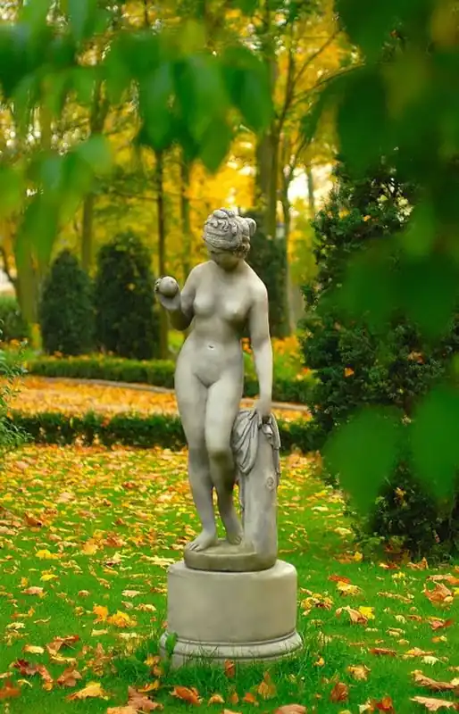Neue Ware Casa Padrino Art Nouveau escultura Venus con manzana estilo antiguo gris 38 x H 118 cm estilo antiguo - decoración de jardín barroco - pesado y sólido