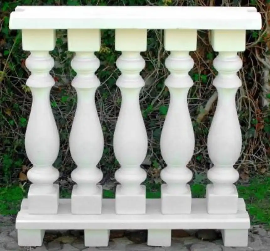 Casa Padrino balaustrada Art Nouveau blanco 100 x 25 x A. 101 cm - Barandilla de piedra maciza hechas del concreto más fino - Balaustradas de Jardín y Terraza Expressversand