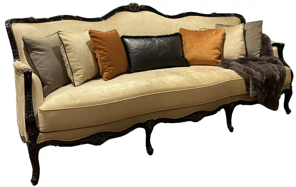 Casa Padrino sofá barroco de lujo oro / negro / oro antiguo 230 x 90 x A. 105 cm - Muebles de salón de alta calidad en estilo barroco - Noble y Magnífico Neue Ware