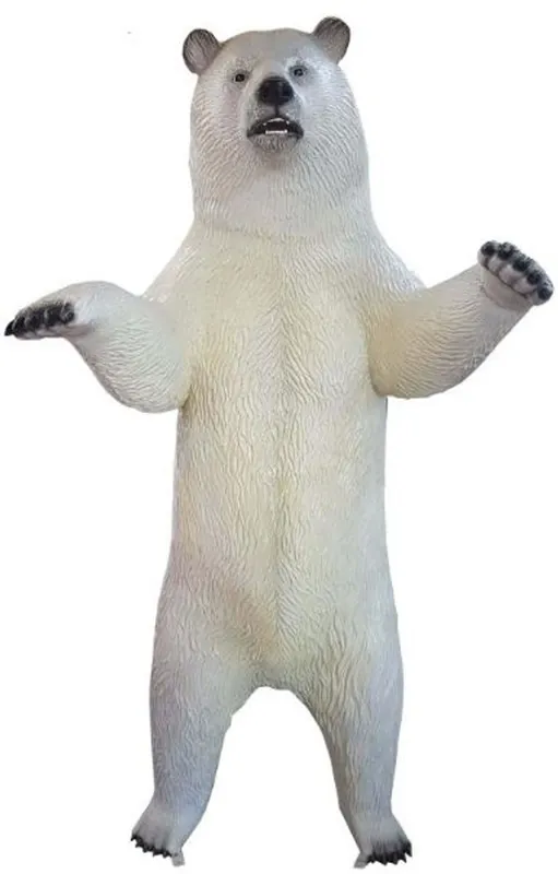 Direkt Vom Hersteller Casa Padrino escultura decorativa oso blanco / negro 118 x A. 240 cm - Figura Animal Decorativa de Tamaño Natural - Figura Decoración de Jardín Resistente a la Intemperie