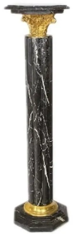 Neuheit Casa Padrino pilar barroco negro / oro A. 113 cm - Pilar de mármol magnífico en estilo barroco - Accesorios de decoración barroco