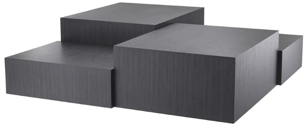 Nur Für Kurze Zeit Casa Padrino mesa de centro de salón de lujo gris 112 x 112 x A. 40 cm - Mesa de salón con 3 alturas de mesa diferentes - Muebles de Lujo