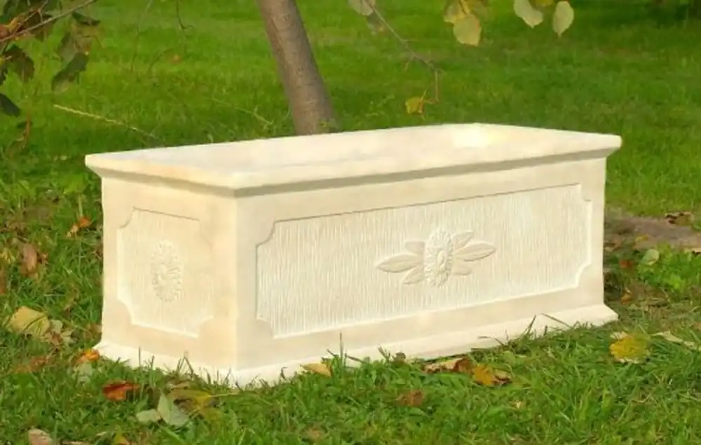 Maceta barroca Casa Padrino Crema antigua - Blanco 31 x 81 x H 30 cm - Maceta cuadrada en estilo barroco - Maceta - Jardinera Art Nouveau Neuheit