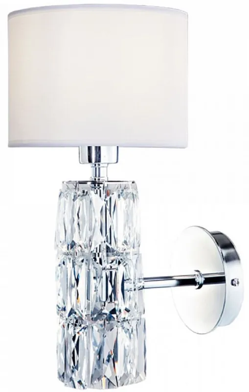Mega-Angebot Casa Padrino lámpara de pared de diseño plata / blanco 15 x 19 x A. 31 cm - Aplique moderno de metal con elegantes elementos de vidrio y una pantalla redonda