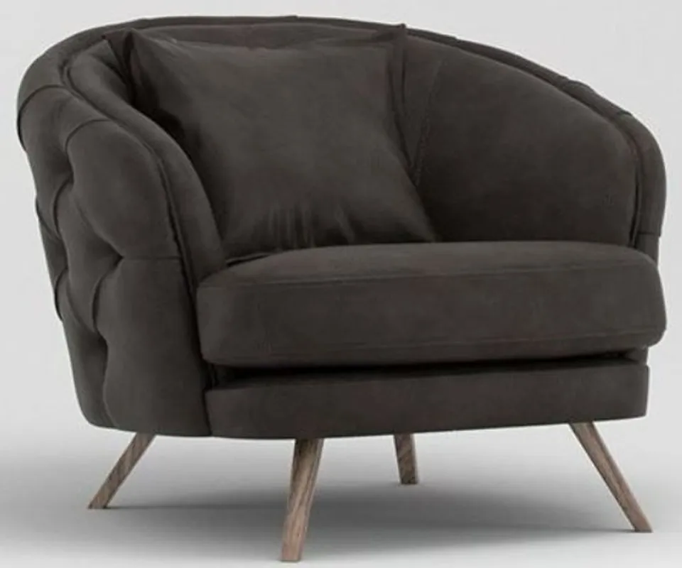 Casa Padrino sillón de salón Chesterfield de lujo gris / marrón 93 x 90 x A. 75 cm - Mueble del Salón Rabatt