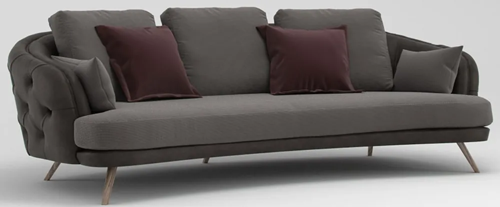 Casa Padrino sofá de 3 plazas Chesterfield de lujo gris / marrón 240 x 95 x A. 85 cm - Sofá de Salón - Muebles de Salón Saisonangebot