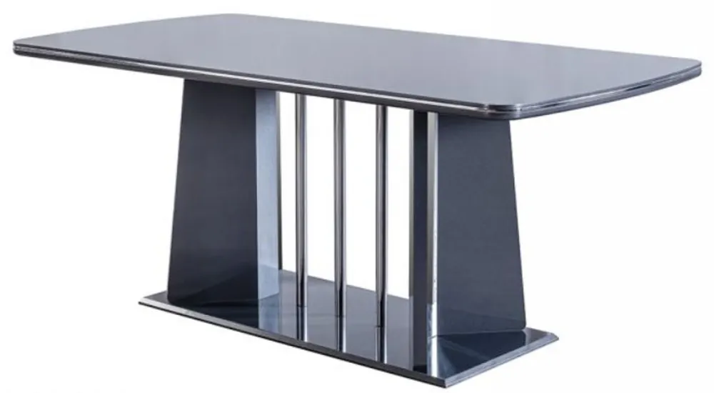 Aktuell Casa Padrino mesa de comedor de lujo azul / plata 182 x 92 x A. 77 cm - Mesa de cocina - Muebles de comedor noble