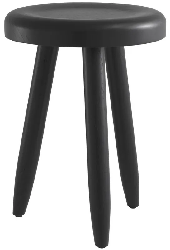 Sonderangebot Casa Padrino taburete de lujo negro Ø 31 x A. 45 cm - Taburete de madera maciza - Taburete redondo de madera Mindi - Muebles de Lujo