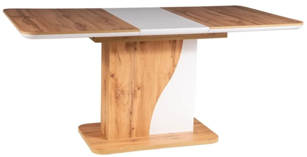 Expressversand Casa Padrino mesa de comedor de diseño natural / blanco mate 120-160 x 80 x A. 76 cm - Mesa de cocina extensible rectangular moderna - Muebles de Cocina