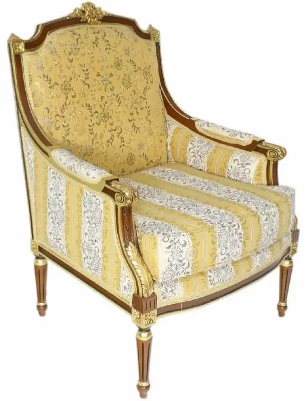 Casa Padrino sillón de salón trono barroco con elegante diseño oro / blanco / marrón 70 x 70 x A. 100 cm - Muebles Barrocos Sonderangebot