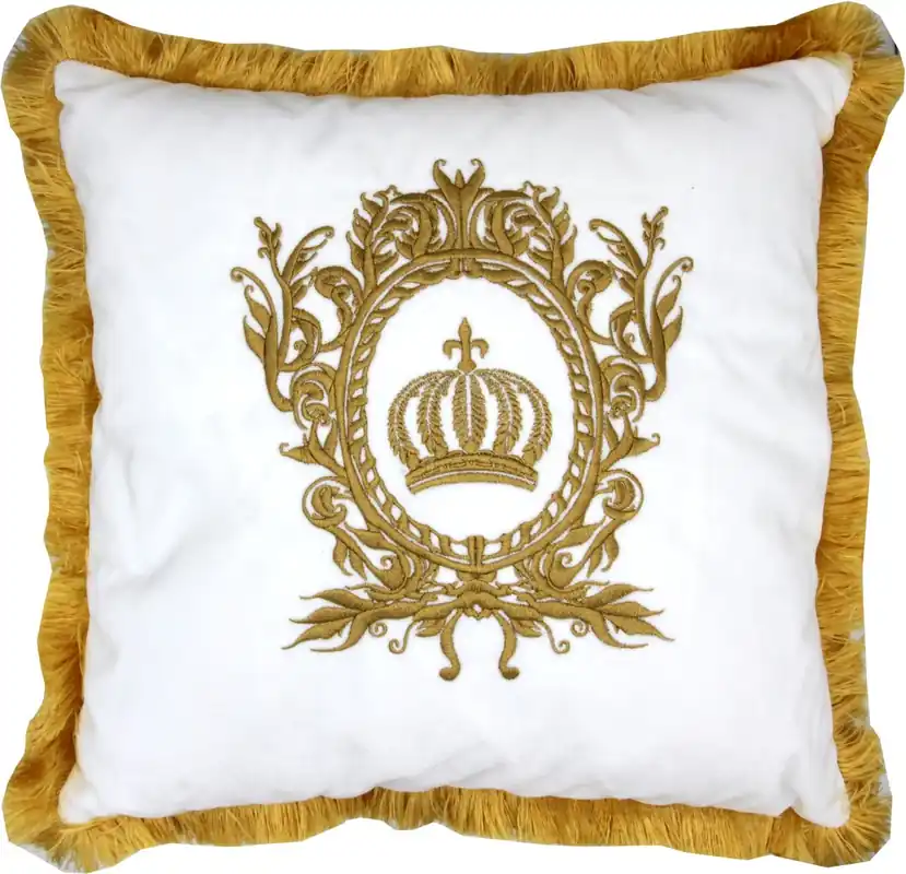 Sale Almohada decorativa de lujo Harald Glööckler Pompöös by Casa Padrino blanco / oro - almohada Glööckler