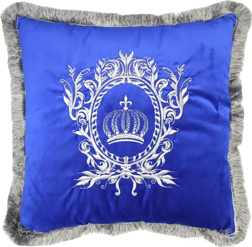 Almohada decorativa de lujo Harald Glööckler Pompöös by Casa Padrino azul real / plata - almohada Glööckler Neue Kollektion