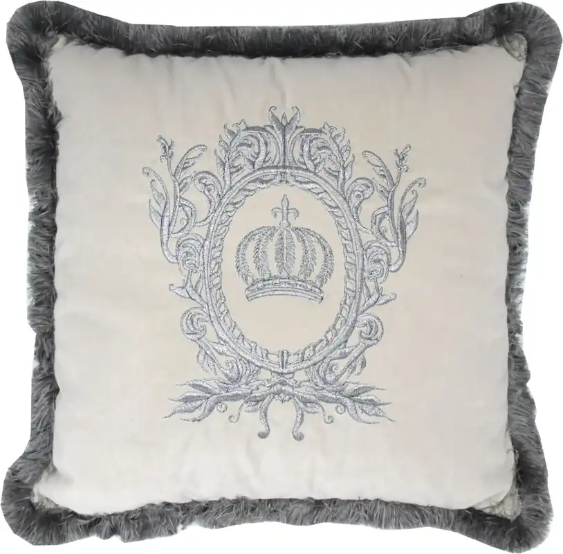 Neu Im Sortiment Harald Glööckler almohada decorativa de lujo Pompöös by Casa Padrino crema / plata - Almohada Glööckler