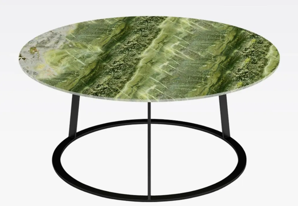 Kracherpreis Casa Padrino mesa de centro de lujo negro / verde Ø 77 x A. 40 cm - Mesa de salón redonda con encimera de mármol - Muebles de sala - Muebles de Lujo