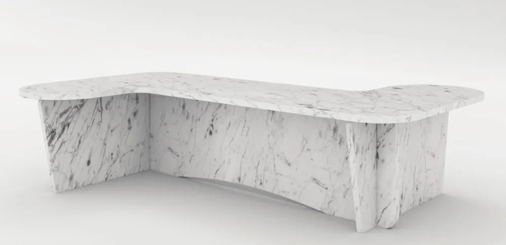 Must-Have Casa Padrino mesa de centro de mármol de lujo blanco 140 x 70 x A. 35 cm - Mesa de salón rectangular de mármol español de alta calidad de Carrara - Muebles de Lujo