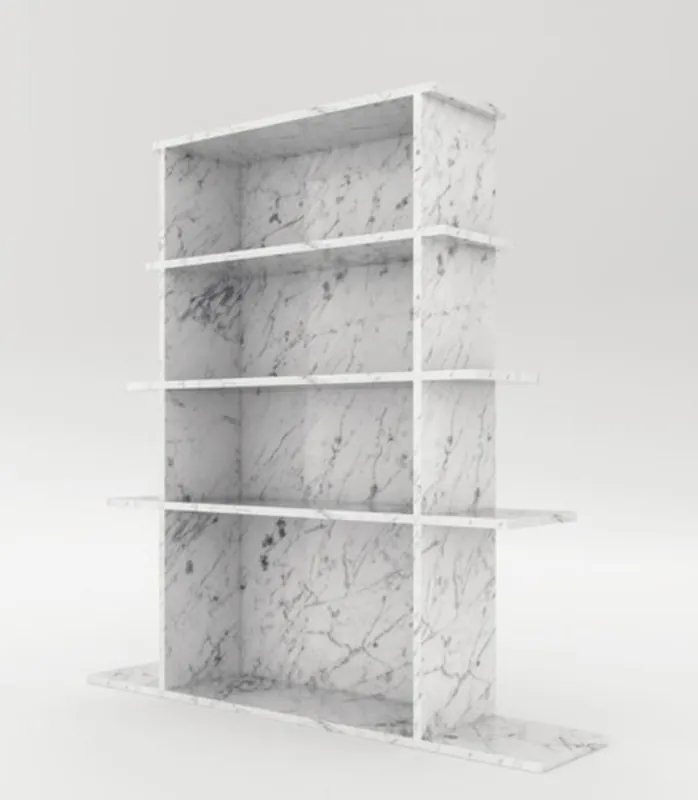 Preis Gesenkt Casa Padrino armario de estantería de lujo de mármol blanco 100 x 32 x A. 140 cm - Armario de Mármol de Carrara con 3 Estantes - Armario de Salón - Armario de Oficina