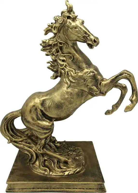Casa Padrino escultura caballo salvaje oro H 45 x 35 x 20 cm - figura decoración barroca Garantierte Lieferung