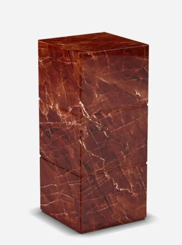 Casa Padrino mesa auxiliar de lujo de mármol Travertino rojo 30 x 30 x A. 70 cm - Muebles de sala - Muebles de mármol - Colección de Lujo Nur Heute