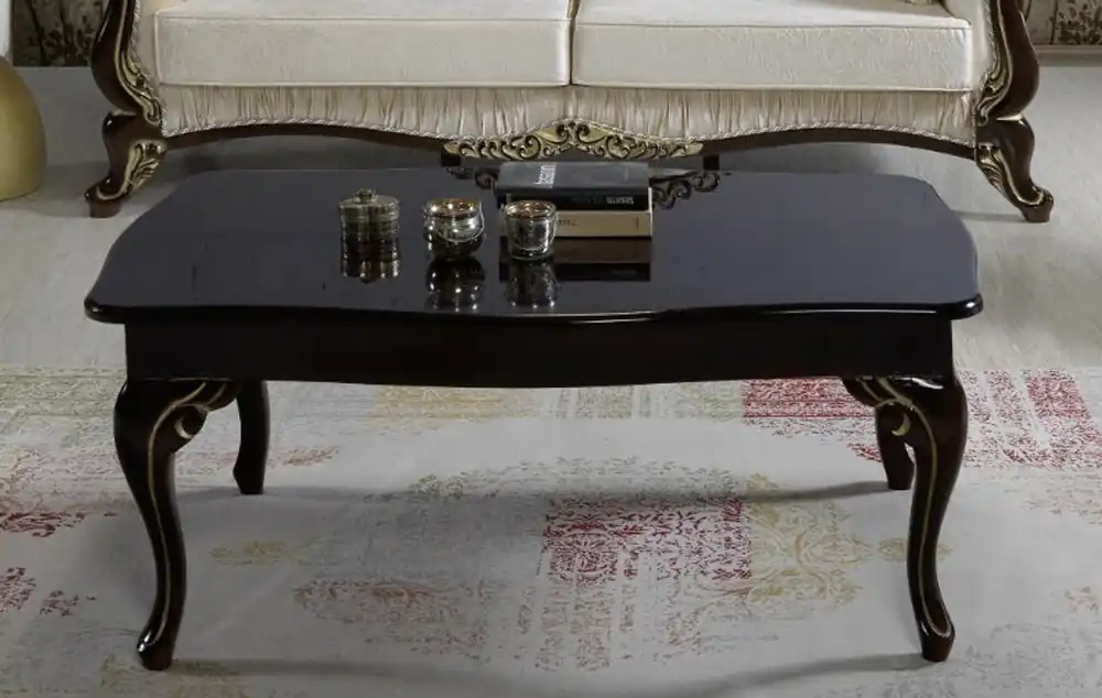 Casa Padrino mesa de centro barroco negro / oro 105 x 74 x A. 50 cm - Mesa de salón de estilo barroco - Muebles de salón barrocos Markenprodukt