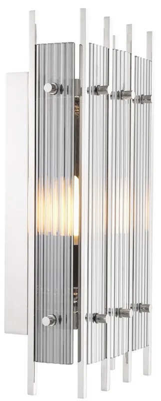 Casa Padrino lámpara de pared de lujo plata / gris 23 x 12 x A. 42 cm - Elegante lámpara de pared con vidrio ahumado - Calidad de Lujo Preisreduziert