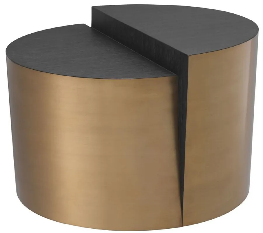 Billig Casa Padrino mesa auxiliar de diseño gris antracita / latón Ø 60 x A. 42.5 cm - Muebles de salón de diseño - Calidad de Lujo