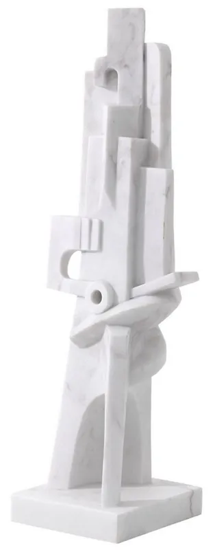 Casa Padrino escultura de mármol de diseño blanco 26 x 24 x A. 91 cm - Figura de decoración noble - Figura de mármol - Accesorios de decoración de sala de estar Günstig