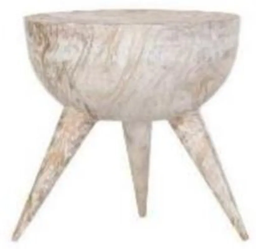 Sale Casa Padrino mesa auxiliar de lujo blanco / oro Ø 42 x A. 46 cm - Mesa redonda de aluminio con trípode en aspecto de mármol - Muebles de Sala
