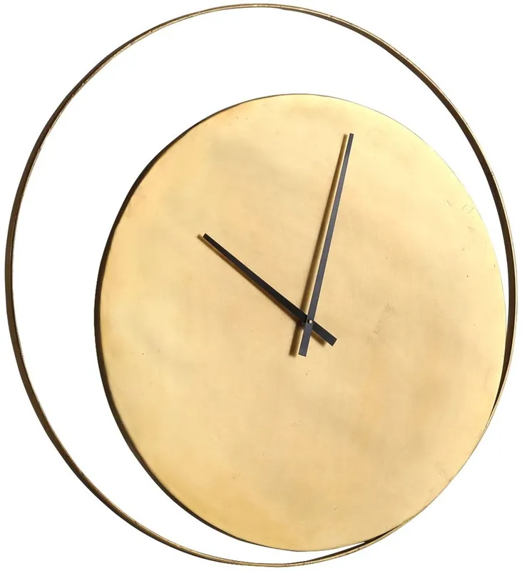 Knallerangebot Casa Padrino reloj de pared de diseño oro Ø 80 cm - Reloj redondo de metal de diseño industrial - Accesorios de decoración de salón
