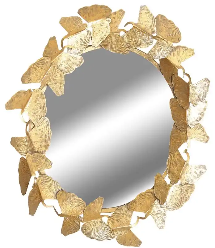 Casa Padrino espejo de diseño oro Ø 83 cm - Espejo de pared moderno de metal con recubrimiento de polvo - Accesorios Decorativos Must-Have