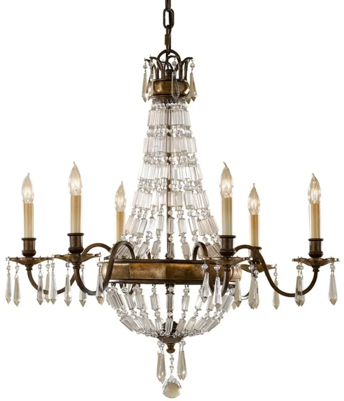 Letzte Chance Casa Padrino araña de luces barroca con cristal bronce Ø 68,6 x A. 74 cm - Araña de luces magnífico en estilo barroca - Noble y Magnífico
