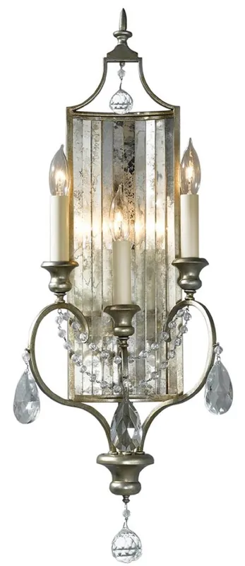 Casa Padrino lámpara de pared de cristal barroco plata / oro 27 x 11,4 x A. 66 cm - Elegante lámpara de pared en estilo barroco - Muebles Barrocos Nur Für Kurze Zeit