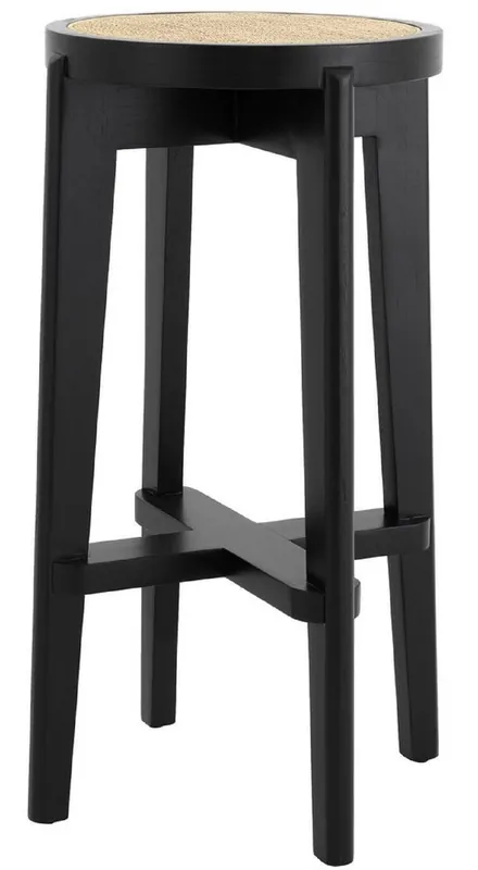 Meistverkauft Casa Padrino taburete de bar de lujo negro / natural Ø 44 x A. 76,5 cm - Taburete redondo de madera maciza - Muebles de Bar