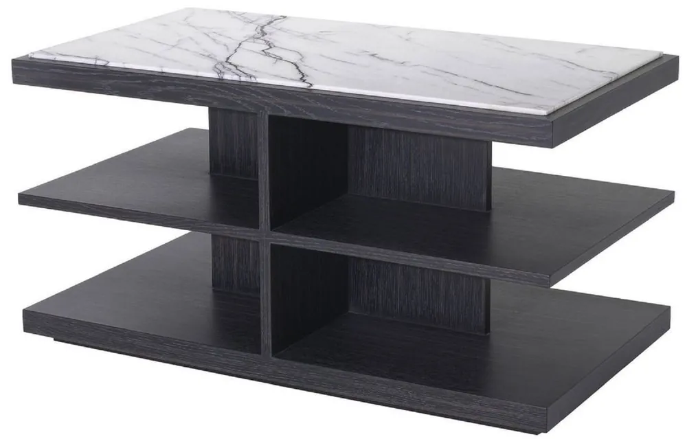 Finale Aktion Casa Padrino mesa auxiliar de lujo blanco / morado / gris antracita 92 x 50 x A. 48 cm - Mesa de madera maciza con encimera de mármol - Muebles de salón - Muebles de Lujo
