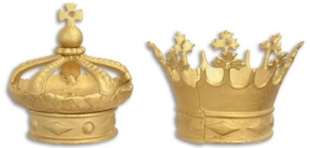 Casa Padrino conjunto de corona de decoración barroco oro Ø 15,3 x A. 13 cm - Accesorios de Deco en Estilo Barroco Nur Für Kurze Zeit