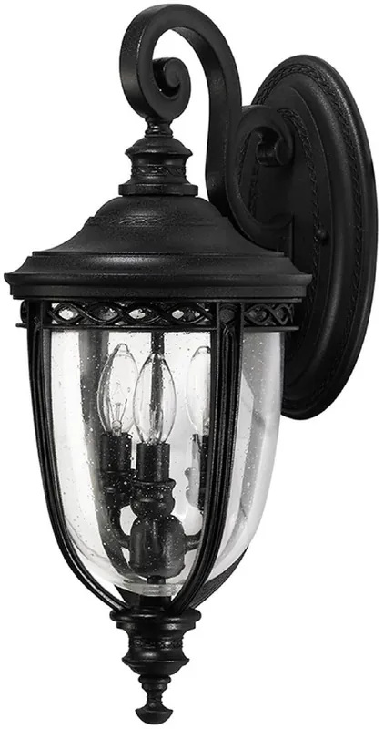 Casa Padrino lámpara de pared para exteriores barroco negro 21,6 x 26,7 x A. 50 cm - Elegante lámpara de exterior para terraza jardín balcón - Iluminación exterior en estilo barroco Preis Gesenkt