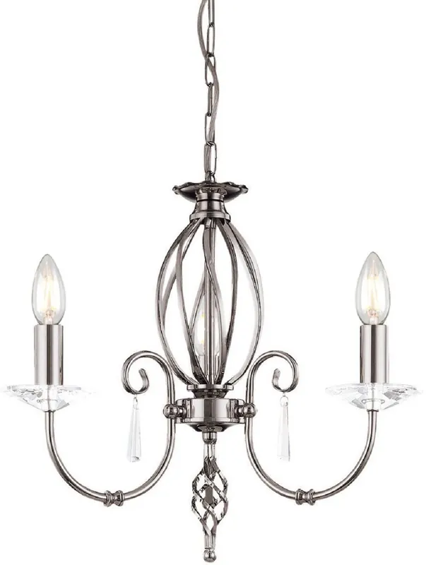 Casa Padrino araña de luces barroco plata Ø 38 x A. 42 cm - Lámpara de araña de salón elegante - Araña de luces de estilo barroco Garantierte Lieferung