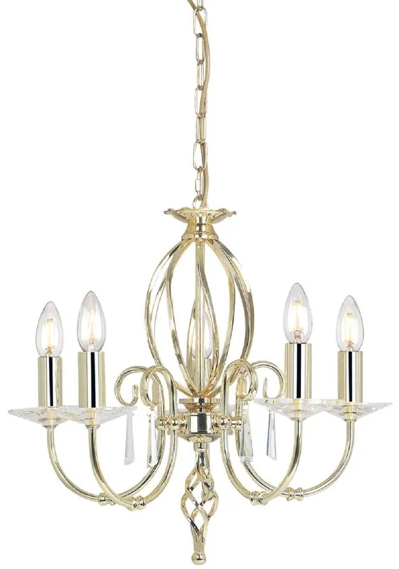 Casa Padrino araña de luces barroco latón Ø 48 x A. 42 cm - Lámpara de araña de salón elegante - Araña de luces de estilo barroco Letzte Chance