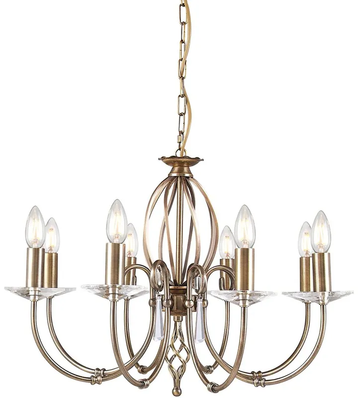 Must-Have Casa Padrino araña de luces barroco latón antiguo Ø 65 x A. 46 cm - Lámpara de araña de salón elegante - Araña de luces de estilo barroco