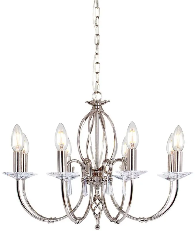 Jetzt Bestellen Casa Padrino araña de luces barroco plata Ø 65 x A. 46 cm - Lámpara de araña de salón elegante - Araña de luces de estilo barroco
