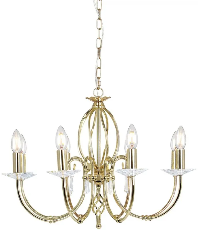 Solange Der Vorrat Reicht Casa Padrino araña de luces barroco latón Ø 65 x A. 46 cm - Lámpara de araña de salón elegante - Araña de luces de estilo barroco
